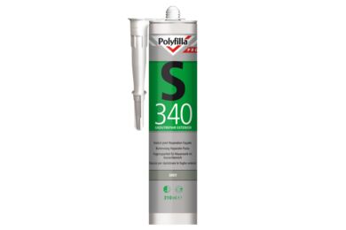 Polyfilla Pro Buitenvoeg Reparatiepasta S340 1 Component Donkergrijs koker 310ml