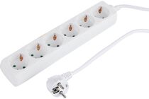 Q-LINK stekkerdoos 6-voudig randaarde 3x1,5mm 5m wit