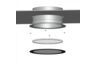 Powerdaylight diam. 53cm Plafondplaat rond opbouw wit binnenzijde