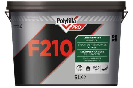Polyfilla Pro Reparatiemiddel Lichtgewicht F210 1 Component Wit emmer 5ltr