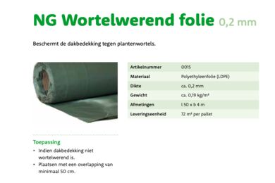 NatureGreen Wortelwerend folie 1000mm per m2