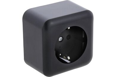 Q-LINK contactdoos opb 1-voudig randaarde zwart