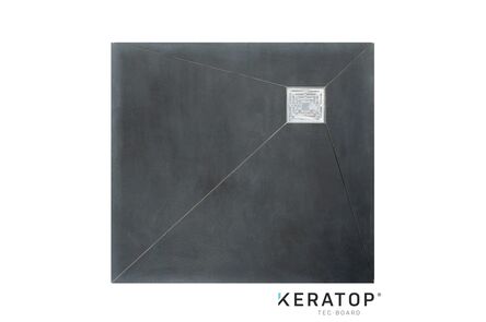 Keratop tec-board douche vloerpaneel asymmetrisch basalt black 1000x10x40