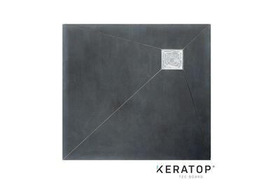 Keratop tec-board douche vloerpaneel asymmetrisch basalt black 1000x10x40