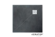 Keratop tec-board douche vloerpaneel asymmetrisch basalt black 1000x10x40
