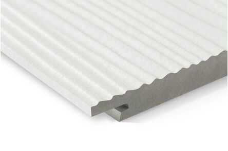 Swisspearl Gevelplank Connect Wood Look Cedar CP 210c Sneeuw Wit 1-z 8x210x3000mm