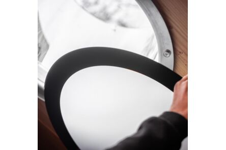 Powerdaylight diam. 53cm Plafondplaat rond opbouw zwart binnenzijde