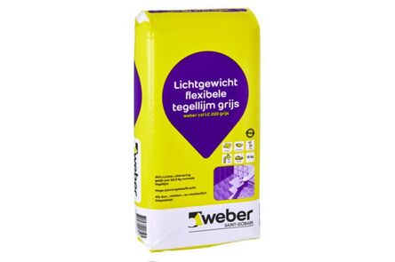 webercol xxl delight tegellijm zak 12,5kg grijs