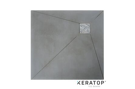Keratop tec-board douche vloerpaneel asymmetrisch basalt grey 1000x100x40