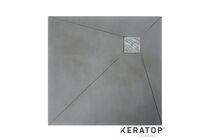 Keratop tec-board douche vloerpaneel asymmetrisch basalt grey 1000x100x40