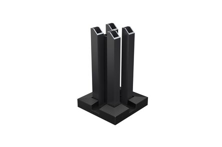 Boston Paalhouder op Plaat 120x120x20mm incl. kap