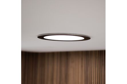 Powerdaylight diam. 35cm Plafondplaat rond opbouw zwart binnenzijde