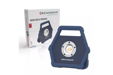 Scangrip Mini max Werklamp Incl usb-c, oplaadbaar, 450-900lm LED IP54 Blauw 3.7v/4400 1st 196x187x43mm 