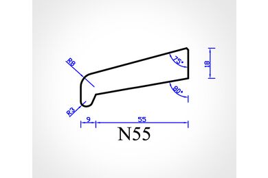 Neuslat Meranti Hardhout Gegrond, model N55 FSC 18x70x4000mm