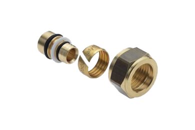 BONFIX Alu-Knel Verloopset Messing Diam 16mm voor in knelbuis 15mm