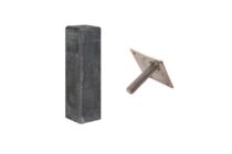 Betonpoer Recht M16 Incl. Stelplaat 170x170x580mm - Antraciet