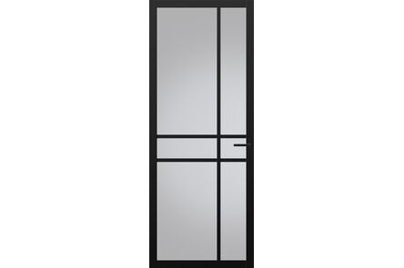 Svedex Glasdeur Superlak NDB905 Satijn glas Diep zwart Stomp Loopslot 880x2015mm