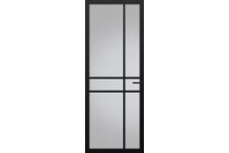 Svedex Glasdeur Superlak NDB905 Satijn glas Diep zwart Stomp Loopslot 830x2115mm