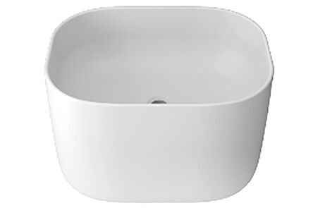 Krion Solid Surface spoelbak unique snow white b813 55x40 1100 on top