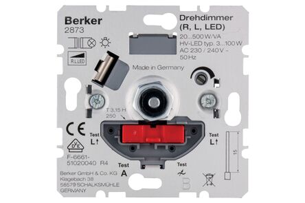 Berker Dimmer Inbouw Druk/Wissel Led 3-100W Universeel 20-500W