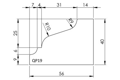 Q-PINE Qlassic Sierlijst Grenenhout B Gegrond, Gelamineerd, Geprofileerd, Geschaafd en Gevingerlast QP19 FSC 40x55x4800mm - Wit