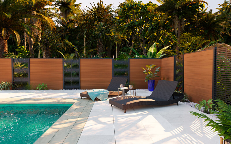 BOSTON Wpc Premium Fence Board Teak FSC 100% 21x310x1780mm