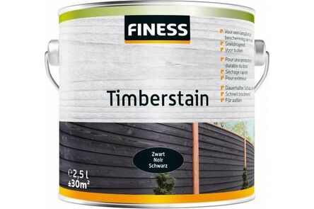 finess timberstain houtbeits zwart 2,5ltr