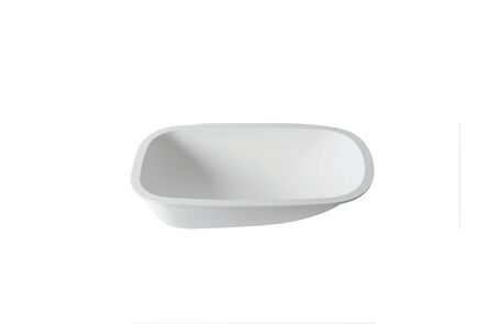Krion Solid Surface badkuip basic snow white t802 70x42 1100 r chrome