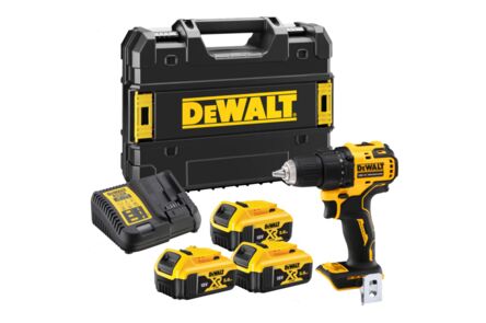 DeWALT accu schroefboormachine xr DCD708P3T-QW incl 3 accu's en 1 lader 18v inclusief TSTAK 