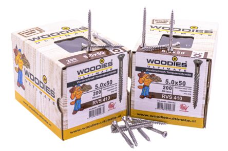 Woodies vlonderschroef verzonken kop torx t25 5,0x50mm RVS