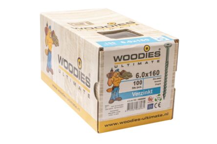Woodies ultimate schroef verzonken kop torx t30 6,0x160/70mm verzinkt