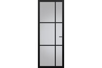 Svedex Glasdeur Superlak NDB906 Satijn glas Diep zwart Stomp Loopslot 730x2115mm