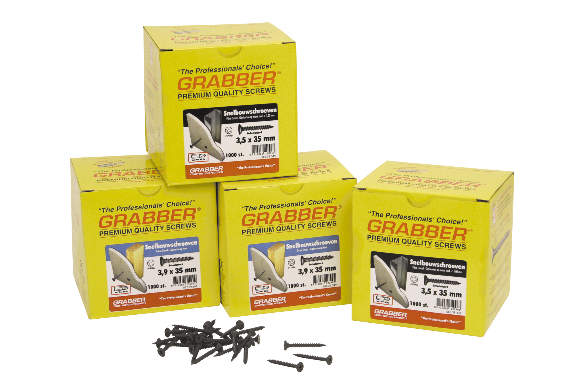 Grabber gipsvezelplaatschroef gefosfateerd 3,9x45mm