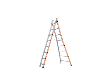 reformladder met uitgebogen bomen 2x14 sporten