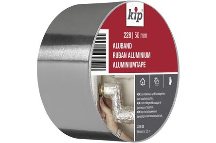 Kip Aluminiumtape 228 Aluminium en Acrylat Zilver rol 48mm 25m