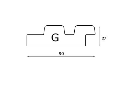 dabé noir lined G2 onbehandeld 25x75x1000mm