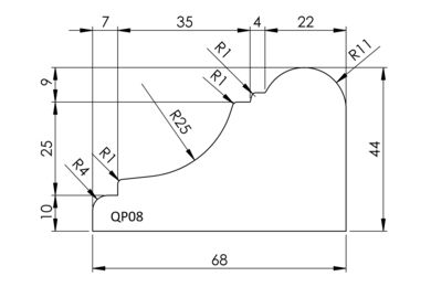 Q-PINE Qlassic Sierlijst Grenenhout B QP08 FSC 44x68x4800mm - Wit