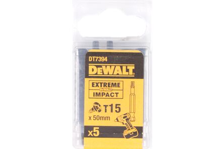 dewalt torx impact 50mm t15 dt7394-qz (set van 5 stuks)
