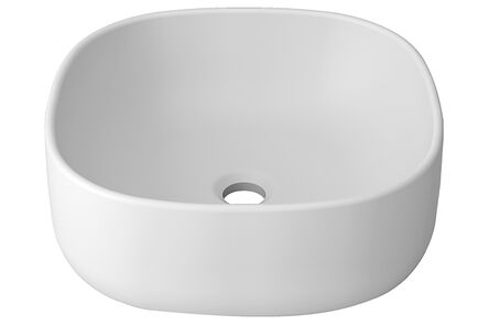 Krion Solid Surface spoelbak unique snow white b604 40x40 1100 on top