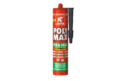 GRIFFON Poly Max Lijmkit Fix&seal Express Antraciet koker 425gr