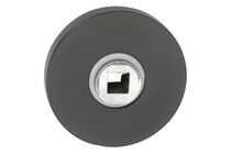 impresso rozet krukgat modulair, verdekt rond aluminium zwart paar 53x7mm