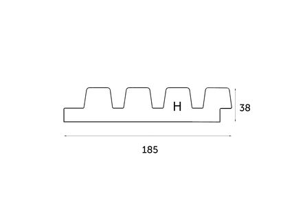 obeche noir lines h4 geschaafd zwart gegrond FSC 100% 44x200x1000mm