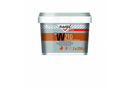 Polyfilla Pro Houtvulmiddel Houtreparatiepasta W210 2 Componenten Gebroken wit pot-in-pot 2x250gr