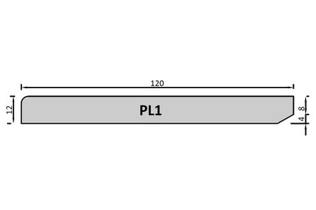 MDF MR plint gegrond PL1 12x120x4880