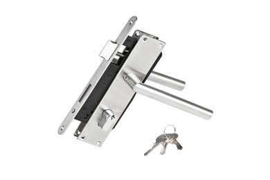  Poortslot met deurschild en kruk RVS Zilver 75 1st 210x40mm