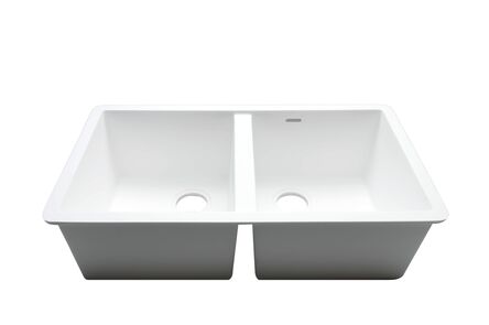 Krion Solid Surface spoelbak basic snow white c826 77x40 2s 1100 e