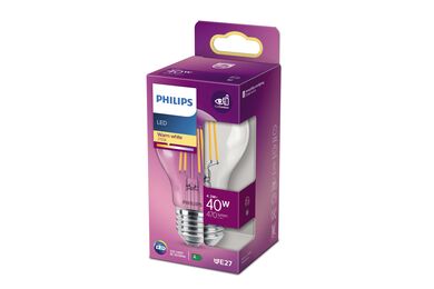 Philips LED-Lamp Classic Helder Warm Wit E27 4W/40W