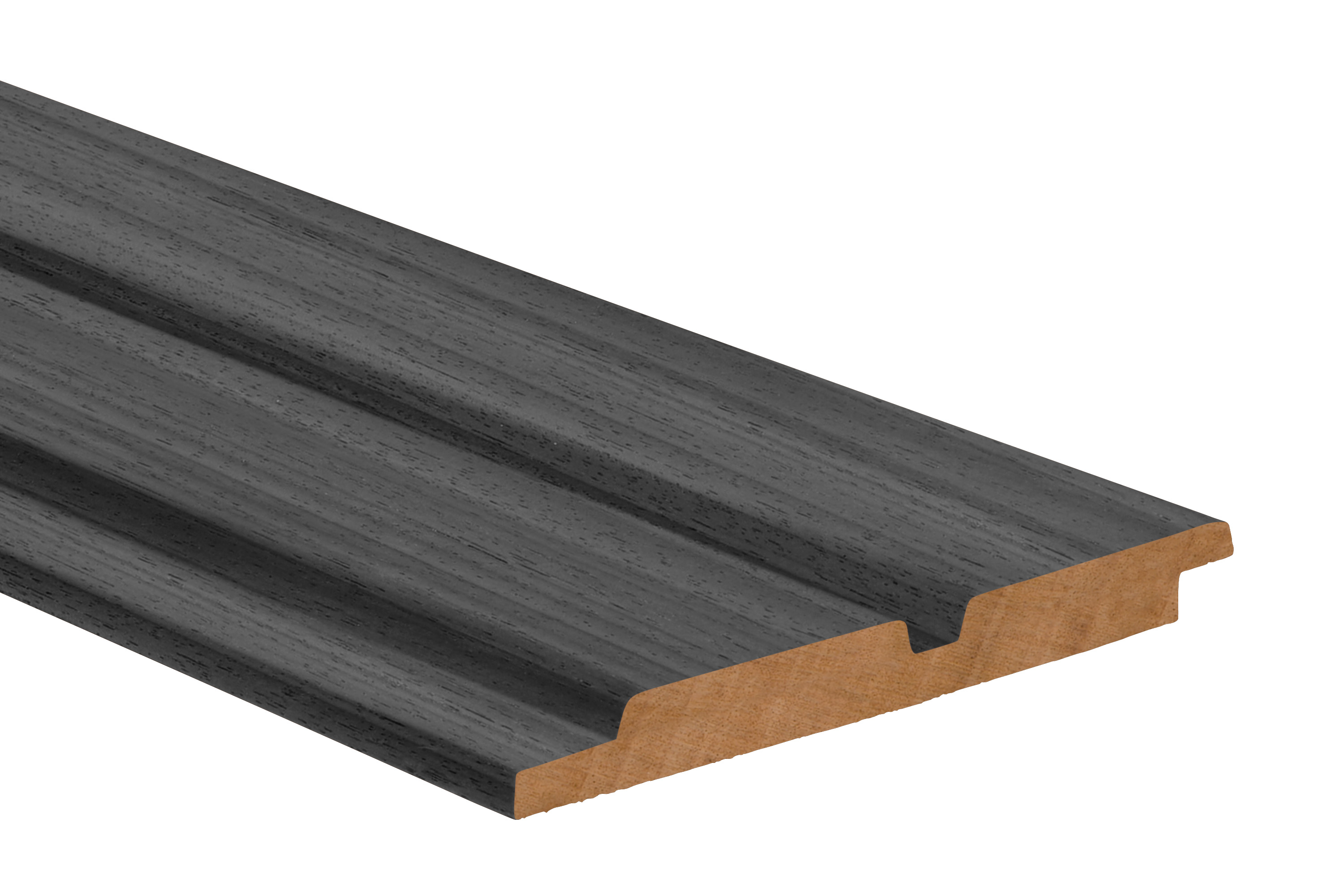 Obèche Noir dubbele channel siding geschaafd zwart gegrond FSC 100% 25x200x1000mm