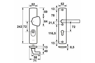 AXA Duw/Kruk PC72 Type 6665-11 Kerntrekbeveiliging