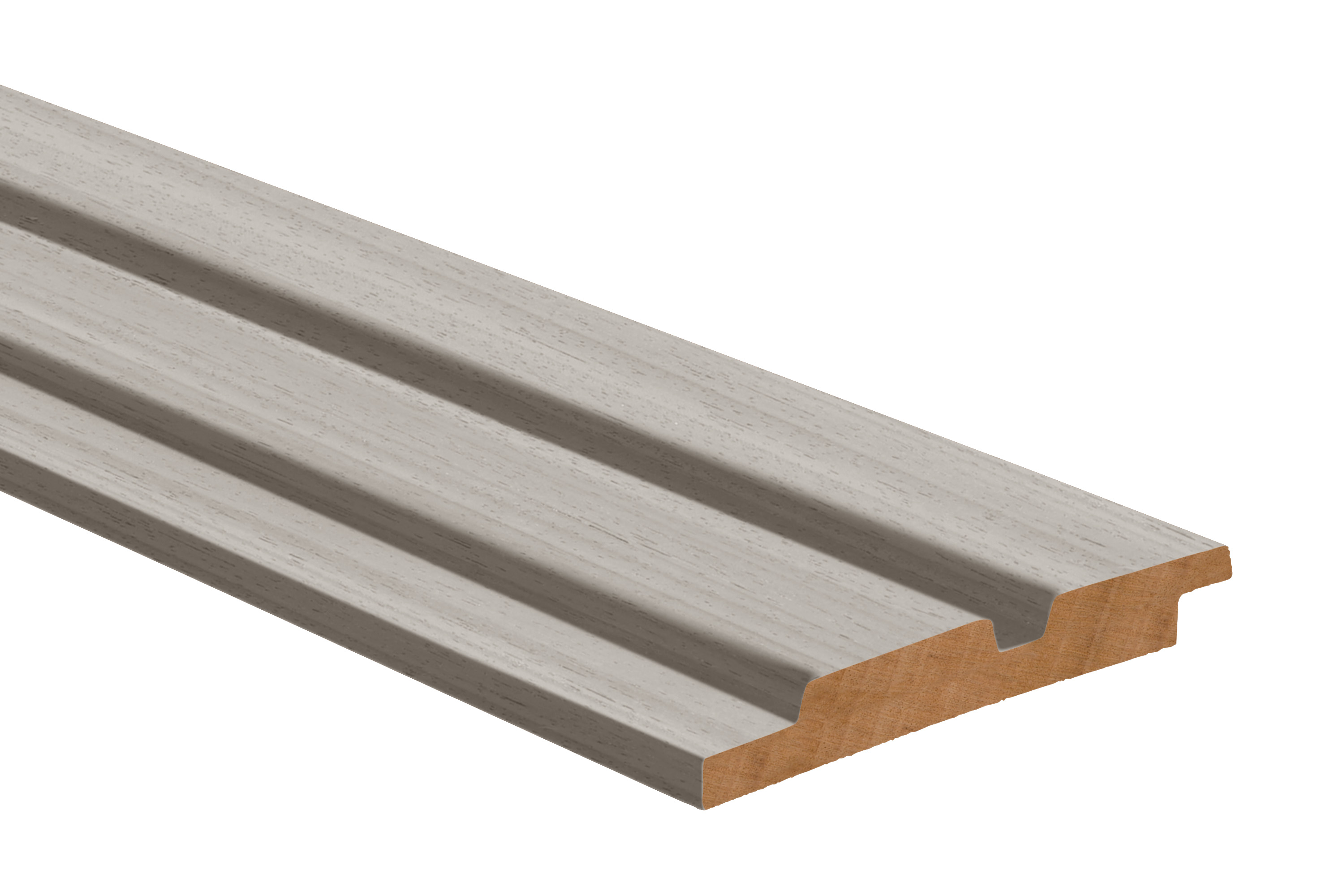 Obèche Noir dubbele channel siding geschaafd grijs gegrond FSC 100% 25x150x1000mm